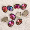 Atacado K9 Oval Base Plana Duas Furações Strass de Vidro Costuráveis à Mão para Roupas DIY, Vestidos de Noiva, Bolsas e Acessórios