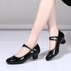 Zapatos de baile para mujer, suela suave, tacón medio, para adultos, zapatos de baile cuadrados, plateados, para rendimiento en las cuatro estaciones, transpirables, transfronterizos.