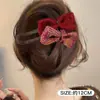Presilha de cabelo de crocodilo com laço fofo para mulheres, presilha de garra de cabelo super estilosa 2026, acessório de cabelo