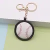 Llavero creativo nuevo de cuero PU de béisbol, colgante para bolso deportivo de mujer de cuero PU estilo europeo y americano, venta al por mayor de fábrica