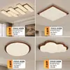 Luminária de Sala de Estar 2025 Novo Modelo Minimalista Moderno Luminária de Hall Espectro Completo Proteção Ocular Estilo Flor Creme Luminária de Teto para Quarto Principal