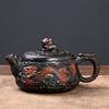 Tetera Morada de Cerámica Fengming para Romper el Agua del Hogar con Dragón y Fénix en Relieve, Juego de Té Personal de Gran Capacidad de Uso Único de Alto Valor