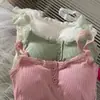 Top Camisola de Renda Hot Girl para Mulheres, Estilo Doce e Puro, Top Curto Sexy Decotado nas Costas e que Abraça o Peito Tudo-em-Um para Mulheres