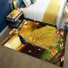 Manta de cabecera de dormitorio de lujo ligero, patrón de pavo real, alfombrilla para mesa de centro de sala de estar, tatami, alfombrilla fresca, alfombrilla antideslizante, alfombrilla
