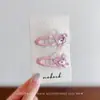 Pinza para el cabello de tela estilo coreano color rosa para bebés y niños pequeños, Pinza lateral de tela para el cabello para niños que no daña el cabello, Lindo accesorio para el cabello de conejito