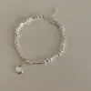 Diseño de Nicho Pulsera con Colgante Redondo de Bambú para Mujer Estilo Ins Simple de Nicho de Gama Alta Pulsera Versátil para Novias