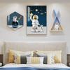 Pintura Decorativa Moderna Simple para Habitación Infantil Pintura Colgante de Cabecera para Dormitorio Murales de Fondo para Habitación de Niños y Niñas con Animales de Dibujos Animados