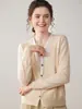 Cárdigan de Punto de Cachemira Pequeño Versátil Estilo Francés para Mujer, Chaqueta con Cuello en V y Diseño Único, Suéter de Bloque de Color Falso de Dos Piezas