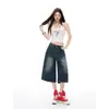 Pantalones de Pierna Ancha Cropped Versátiles de Alta Gama con Textura Ajustados al Cuerpo con Caída Favorecedores para Figuras de Pera Cómodos de Nicho Holgados que Cubren la Cadera