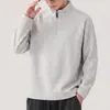 Sudadera con Media Cremallera y Manga Larga Estilo Americano An Yang para Hombre 2026 Otoño Nuevo Estilo Holgada Versátil Texturizada Cuello Alto