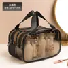 Bolsa de Higiene Pessoal com Separação Úmida e Seca Camada Dupla Portátil para Viagem Transparente Impermeável Academia Natação Banho Bolsa de Maquiagem Bolsa de Armazenamento