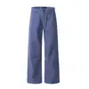 Pantalones de trabajo acampanados rectos holgados retro americanos en azul Francia para hombres y mujeres, pantalones casuales de pierna ancha de moda de alta calle para otoño e invierno