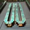 Manija de Puerta de Hotel Estilo Chino Nuevo Manija de Doble Puerta de Mármol y Jade de Gama Alta Manija de Puerta de Cristal de Concha de Abulón