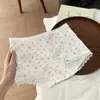 Calzoncillos tipo boxer de algodón puro para mujer, estilo floral de fragancia ligera, 10A, antibacterianos, entrepierna extendida, ajustados a la cadera, de cintura media