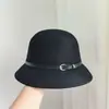 Hebilla de Cinturón Simple Estilo Coreano Sombrero de Fieltro de Lana de Color Sólido para Mujer Moda Otoño e Invierno Versátil Cálido Elegante Sombrero de Pescador de Moda