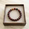 Pulseira de Sândalo Natural com Múltiplas Contas, Pulseira com Nó de Bambu e Mantra de Seis Palavras, Contas de Oração Masculinas, Joias de Contas Budistas de Círculo Único Femininas