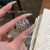 Anillo de Cruz de Jade Azul Natural al por Mayor del Fabricante, Estilo Fresco y Único, con Incrustaciones de Plata S925