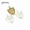YuenZ Accesorios para joyería DIY Colgante de aleación de escudo Colgante pequeño de aleación retro M06