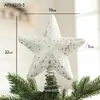 Nuevo Polvo Pegajoso Transfronterizo Estrella de la Punta del Árbol de Navidad Estrella Explosiva Estrella de Cinco Puntas Decoraciones Navideñas Diseño de Escena Navideña