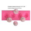 Molde de Silicone Retangular 4 Flores Forma Folha de Açúcar Chocolate para Assar Gesso Aromaterapia Sabão Goma Gotejamento