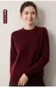 26 Otoño Invierno Nuevo Grueso Cuello Redondo 100% Cachemira Suéter Pulóver para Mujer Tejido Holgado Top de Capa Base