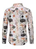 Camisa de Manga Larga Estampada Nueva Tendencia Primavera y Otoño Chaqueta para Hombre Camisa Casual Graffiti Versátil Artístico Top Holgado