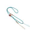 Collar de Cuerda con Lazo de Flor de Durazno Tejido a Mano Cuerda de Ocho Hilos Colgante Lateral Cruzado Cordón Colgante de Buda Dorado