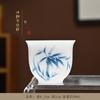 Taza Maestra Pintada a Mano Tipo Hielo Cerámica Kung Fu Juego de Té Taza de Té Taza de Té Color Bajo Esmalte Porcelana Azul y Blanca Taza Individual Personal