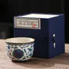 Taza de Cata de Té Azul y Blanco de Horno Ru Taza Individual para Maestro de Té en Casa Juego de Té Kung Fu de Lujo Ligero de Gama Alta China Tazas de Té