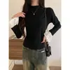 Venta al por mayor transfronteriza Otoño e Invierno Toma real 260g Hilo de Modal Forro polar Engrosado Cálido Ropa interior Camiseta de manga larga Tops para mujer
