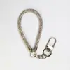 Llavero Arcoíris de Diamantes Antiadherente de Diamantes Completos Cordón DIY Anillo para Llaves Colgante Anillo Cadena Antiadherente para Colgar en la Mano Bolso