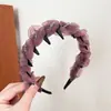 Diadema antideslizante de malla con cuentas de caña alta para mujer, accesorio para el cabello para lavarse la cara, accesorio de cabello versátil de moda para recoger el cabello suelto, venta al por mayor y dropshipping