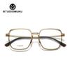 Gafas de madera STUDIOMUKU, geniales, maduras pero no grasosas, montura grande de titanio puro, montura de gafas para miopía.