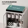 Portavasos de Escritorio Gabinete de Almacenamiento Apilable Estilo Italiano Taza de Café Bolsa de Té para Café Gabinete de Almacenamiento de Múltiples Niveles Estante de Almacenamiento Compartimentado
