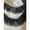 -Roupas de boneca feitas sob medida Acessórios de renda Off-white preto seda artificial plissado Acessórios de roupas de boneca renda