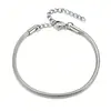 Pulseira de Aço Titânio Moda Transfronteiriça Europeia e Americana de Luxo Leve para Homens e Mulheres, High-End, Simples, Versátil, Corrente Básica, Pulseira de Osso de Cobra