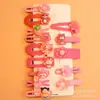Conjunto Fofo de Presilhas de Cabelo Infantis Desenho Animado, Presilhas de Cabelo com Formato de Flores e Animais Meninas, Acessórios de Cabelo para Estudantes Atacado