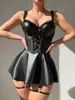 Transfronterizo 2026 Amazon Nuevo Comercio Exterior Europeo y Americano Vestido de Tirantes de Encaje y Charol Lencería Sexy para Mujer Venta al por Mayor de Fábrica