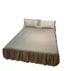 Juego de cuatro piezas de colcha de encaje de algodón fresco y sencillo estilo Ins, juego de cuatro piezas de falda de cama bordada estilo princesa fresco y sencillo teñido en hilo