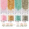 Lentejuelas pequeñas ultrafinas de PVC triangulares de 3 mm para decoración de uñas, cuentas mixtas multicolor, proceso de gel de aceite para fototerapia, A4-398