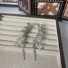 Brincos de Franja Flor de Cristal com Pedras Preciosas Estilo Levemente Luxuoso Moda Exquisita Versátil Estilo Cool de Alta Qualidade para Mulheres