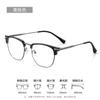 Gafas de media montura para hombre, anti-luz azul, planas, Danyang, montura para gafas, montura para gafas, montura para gafas, gafas para miopía, titanio puro 122601