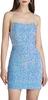 Vestido europeu e americano transfronteiriço feminino de veludo brilhante com contas lantejoulas gola redonda baixa justo vestido curto com pompom