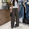 26 Pantalones Deportivos de Cintura Alta Rectos para Mujer de Otoño, Temporada de Otoño Casual Sueltos Adelgazantes Versátiles de Pierna Ancha Curvados para Mujer