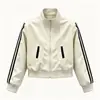 Chaqueta de béisbol estilo americano con cuello alto para mujer, nuevo modelo otoño 2026, top chaqueta corta versátil de moda petite