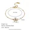 Estilo de Moda Europeu e Americano, Personalidade de Nicho, Sensação de Alto Padrão, Anel de Aço Inoxidável Banhado a Ouro 18K, Luxuoso Colar de Flor com Diamante Branco