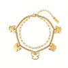 Pulsera popular de titanio y acero estilo ins, moderna, versátil, corazón, mariposa, estrella, geométrica, de acero inoxidable, joyería para la mano