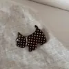 Accesorio de Acetato Versátil con Puntos Pequeños Estilo Coreano Retro Forma de Abanico Pinza de Tiburón Simple Elegante para Moño en la Parte Posterior de la Cabeza