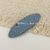Pinza para el pelo floral geométrica de imitación de mezclilla vintage, clip BB con estampado de nicho, clip para flequillo lateral, pasador elegante