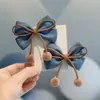 Pinza para el cabello de mezclilla con lazo estilo coreano Pinza para el cabello de chica dulce y genial Cinta para coleta de moda Pinza de pico de pato Pinza para el cabello